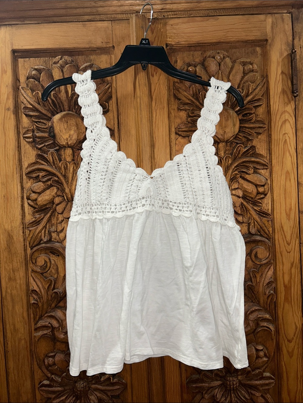 EUC Lucky Brand XL crochet tank babydoll top